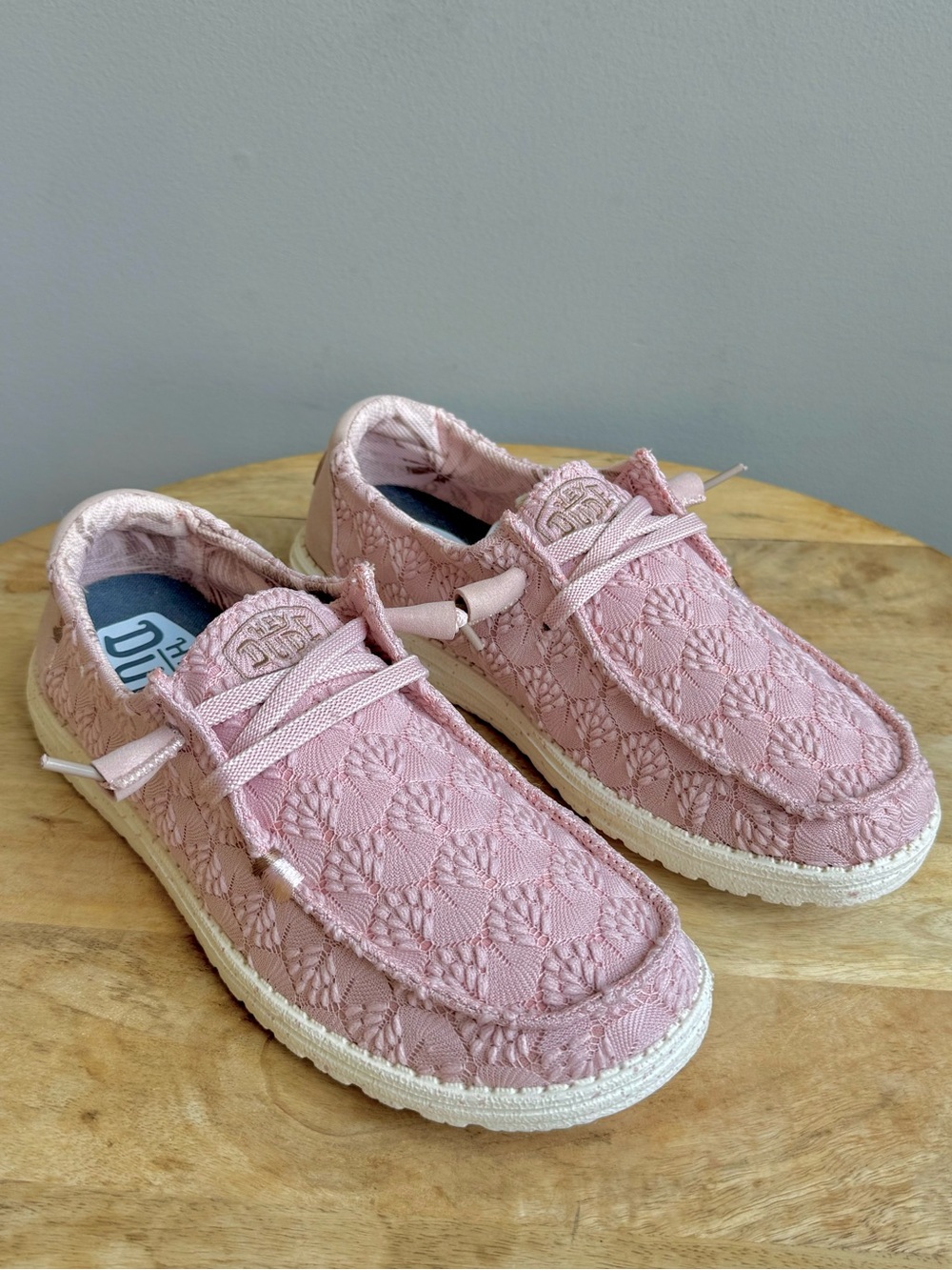 HEYDUDE Wendy Boho Stretch Fluer Quartz Pink Slip On Loafer Shoes Size 9 - Picture 2 of 11